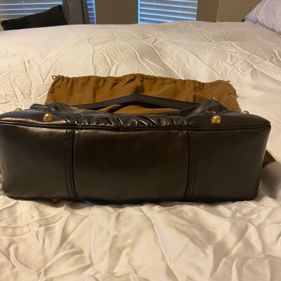 GUCCI Brown Leather Medium Jockey Hobo Bag with gold hardware - Picture 15 of 16